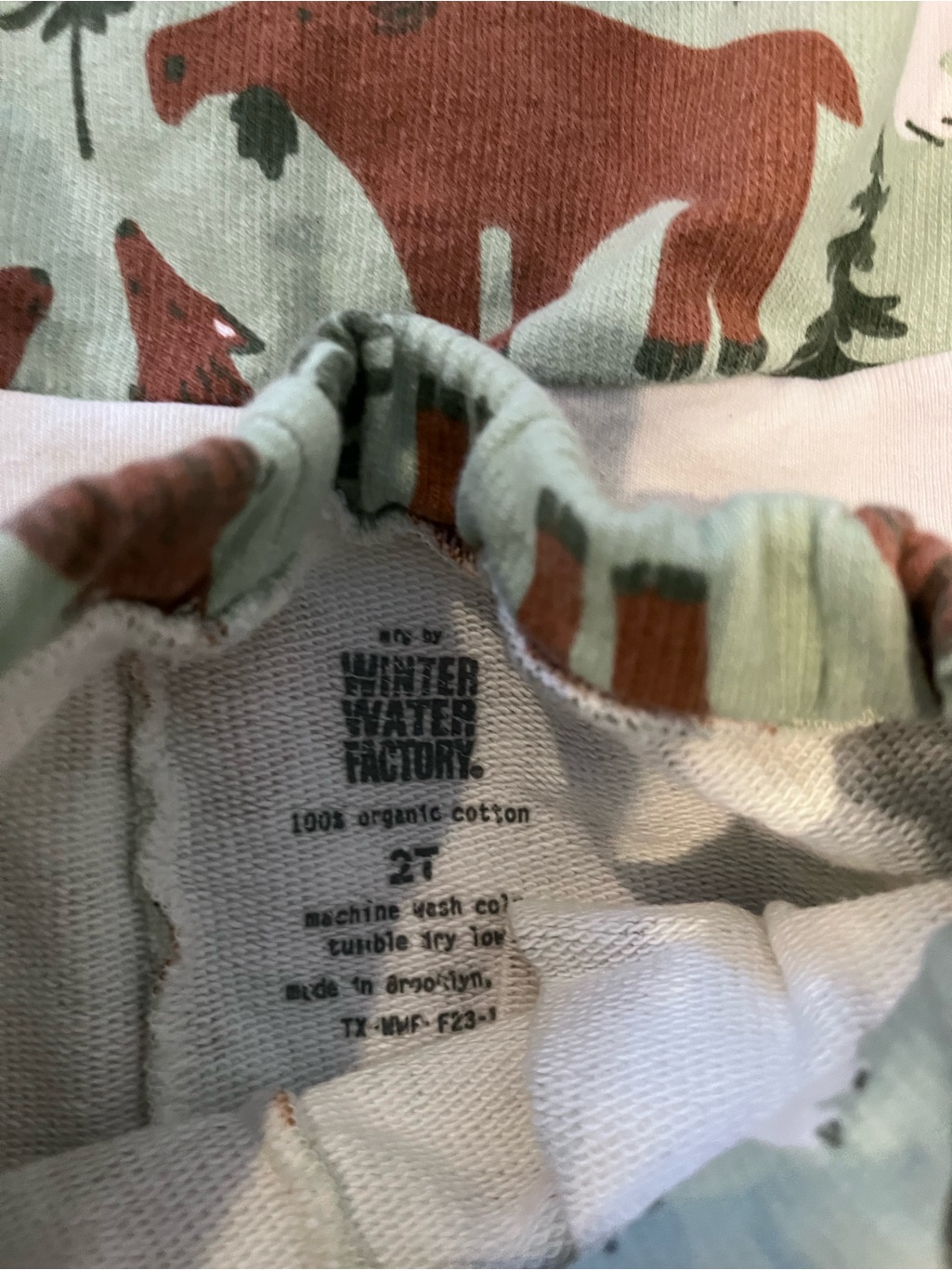 Winter Water Factory Kids Forest Animal Sweat Suit Set - Green Size 2t — image 2 of 3